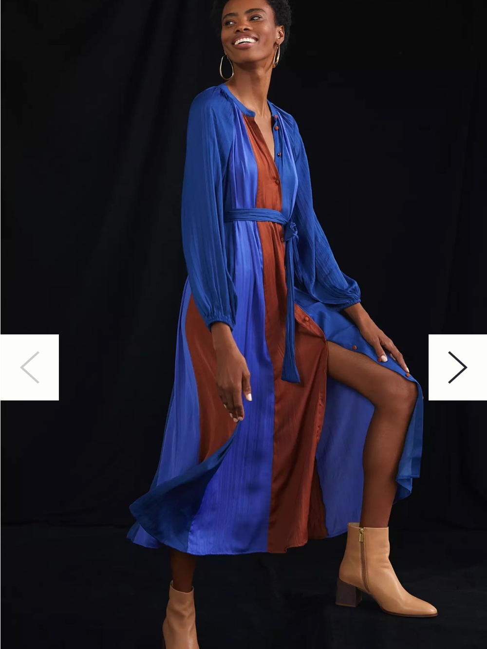 Anthropologie Maeve Colorblocked Midi Dress